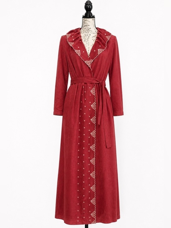 Vintage Other - Vintage Diamond Tea Gown 70’s Embroidered Robe Sz Medium